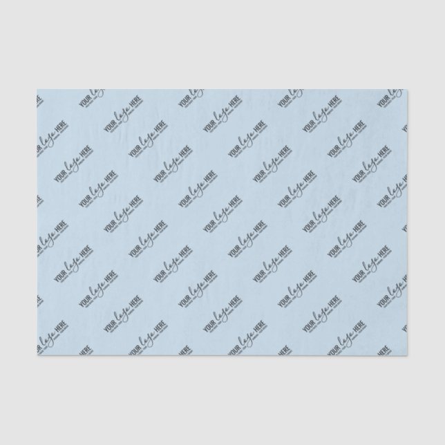 Company Logo Brand Personalized Blue Business Tissue Paper (Front)