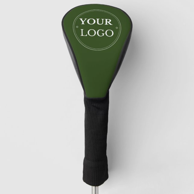 Company Logo Branded Green Black  Golf Head Cover (Front)