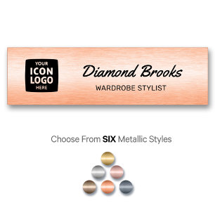 Company Logo Brushed Copper Professional ID  Name Tag