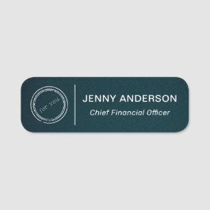 Company Logo Brushed Faux Employee Name Tag