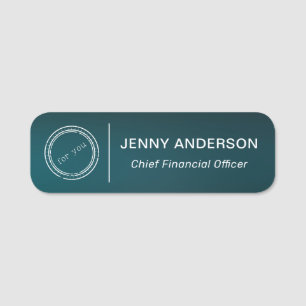Company Logo Brushed Faux Employee Name Tag