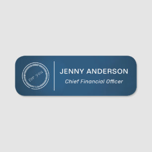 Company Logo Brushed Faux Employee Name Tag