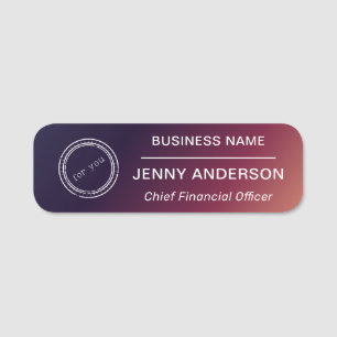 Company Logo Brushed Faux Employee Name Tag