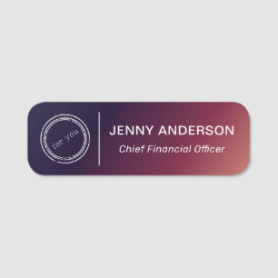 Company Logo Brushed Faux Employee Name Tag