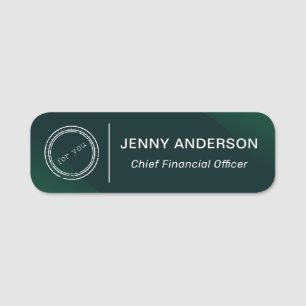 Company Logo Brushed Faux Employee Name Tag
