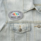 Company Logo Brushed Grey Colour Plastic Oval