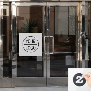 Company Logo   Business Custom Grey Square Window  Window Cling