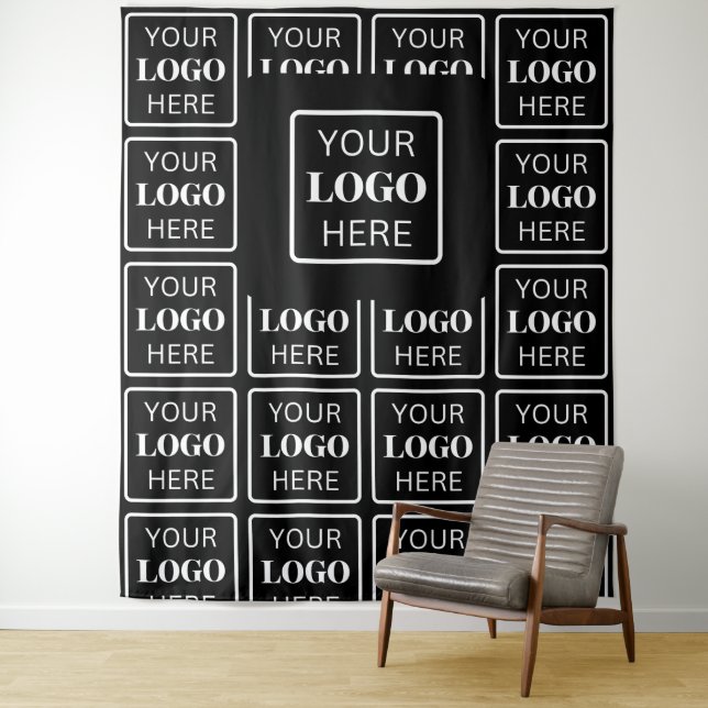 Company Logo Business Event Backdrop Tapestry (In Situ)