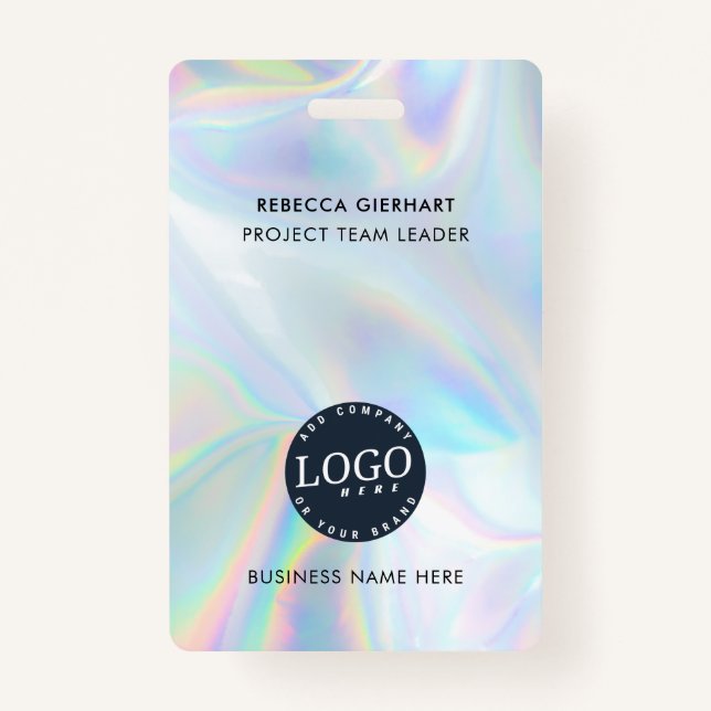 Company Logo Business Holographic Employee ID Badge (Front)