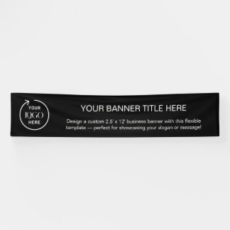 Company Logo | Business Modern Black 12' Banner