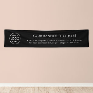 Company Logo Business Modern Black 12' Banner