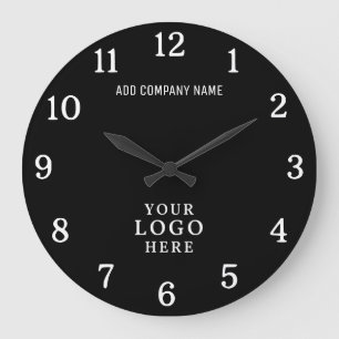 Company Logo Business Name Corporate Branded Promo Large Clock