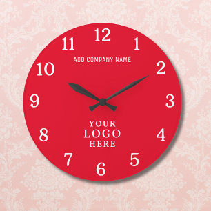 Company Logo Business Name Corporate Promo Branded Large Clock