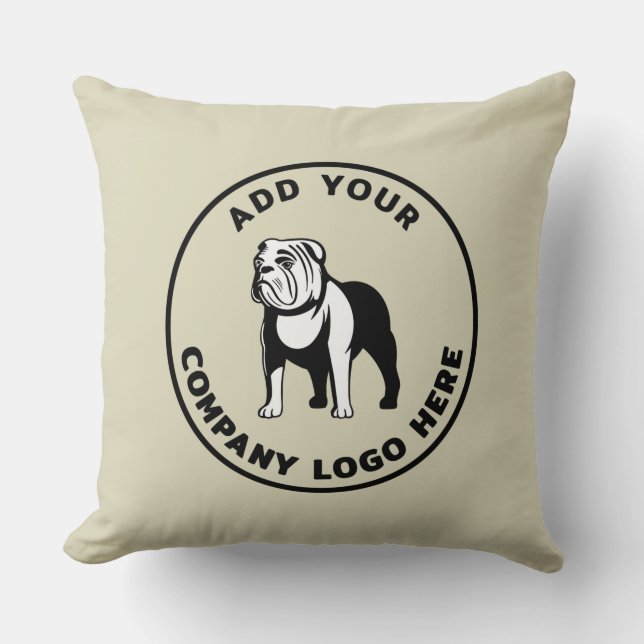 Company Logo Business Showroom Branded Throw Pillow (Front)