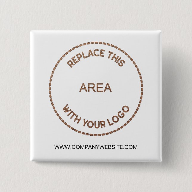 Company Logo Business Website white 2 Inch Square Button (Front)