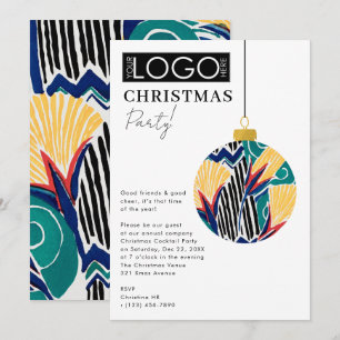 Company Logo Christmas Party Preppy Ornament Xmas Invitation