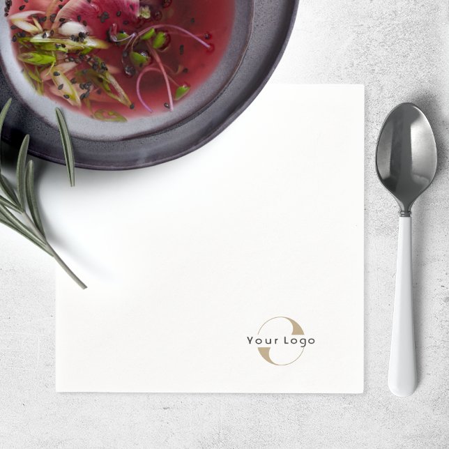Company Logo Clean Minimal Brand White Business Napkin (Creator Uploaded)