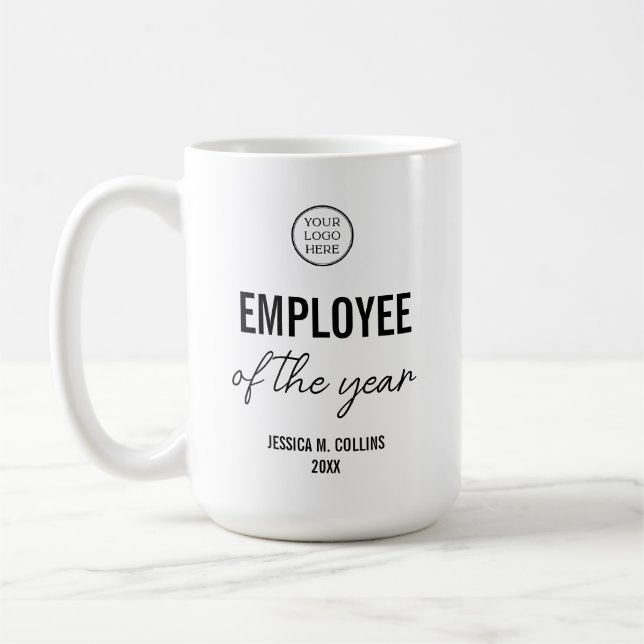 Company Logo Corporate Employee Of the Year Award Coffee Mug (Left)