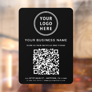 Company Logo Create Your QR Code Black Window Cling