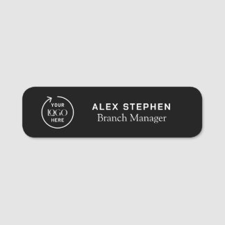 Company Logo | Custom Employee Staff Black Name Tag
