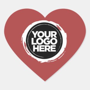 Company Logo Custom Valentine's Day Red Heart Sticker