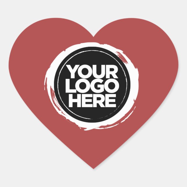 Company Logo Custom Valentine's Day Red Heart Sticker (Front)