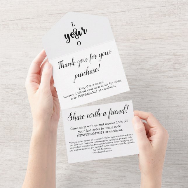 Company Logo Customer Appreciation Cards (Tearaway)