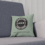 Company Logo DIY Business Swag Showroom Sage Green Throw Pillow<br><div class="desc">Add your company logo and brand identity to this pillow as well as your website address or slogan by clicking the "Personalize" button above. These brand-able throw pillows can advertise your business as employees use them and double as a corporate swag. Available in other colours and sizes. No minimum order...</div>
