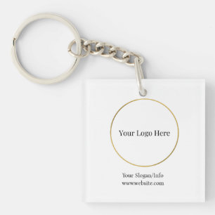 Company Logo Elegant Branded Business Template Keychain