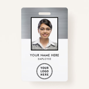 Company Logo Employee Photo ID Silver Badge