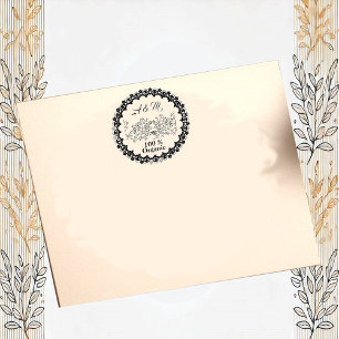 Company Logo Floral Frame Small Business Office Self-inking Stamp