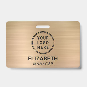 Company Logo Gold Name Badge