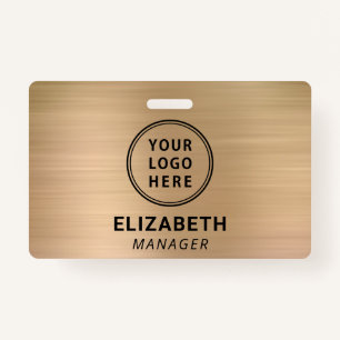 Company Logo Gold Name Badge