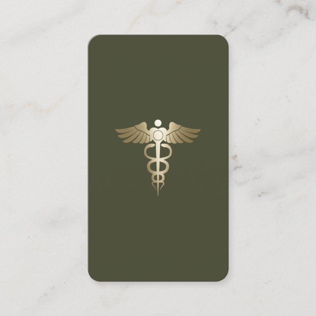 Company Logo Green Army Modern QR Business Card (Front)