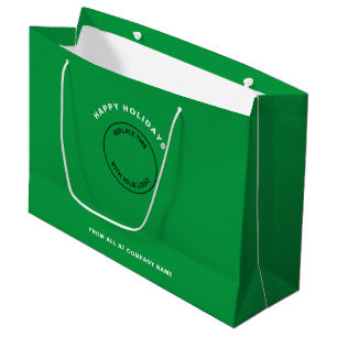 Company Logo Green Merry Christmas Large Gift Bag