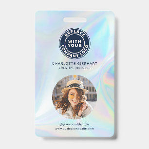 Company Logo Holographic Employee Photo ID Badge