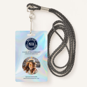 Company Logo Holographic Employee Photo ID Badge
