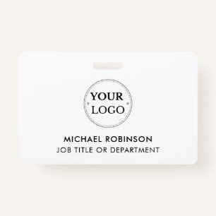 Company Logo ID Custom Employee Staff Minimalist Badge
