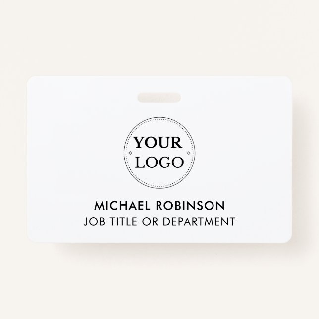 Company Logo ID Custom Employee Staff Minimalist Badge (Front)