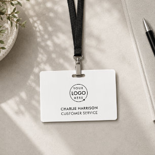 Company Logo ID Custom Employee Staff Minimalist Badge