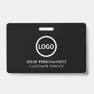 Company Logo ID, Employee Staff Minimalist Black Badge