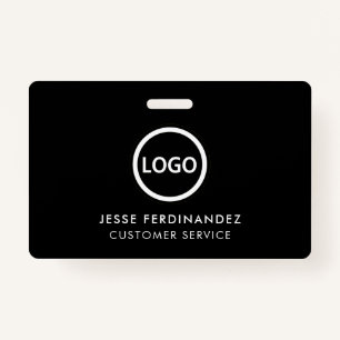 Company Logo ID, Employee Staff Minimalist Black Badge