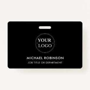 Company Logo ID Employee Staff Minimalist Black Badge