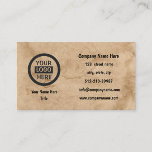 Company Logo & Information Brown Background on Business Card