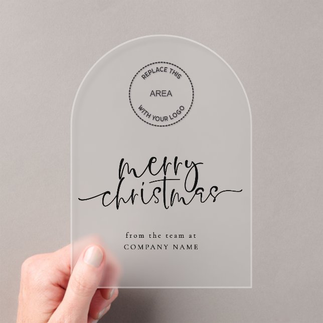 Company Logo Merry Christmas Acrylic Greetings  Acrylic Invitations (Insitu (Handheld))