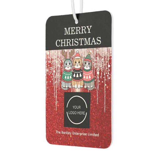 Company Logo Merry Christmas  Air Freshener (Left)