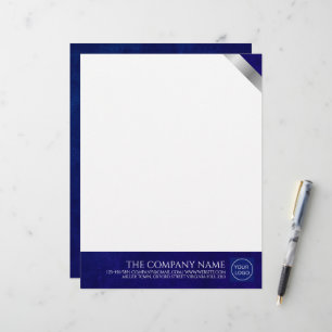 Company Logo Modern Royal Blue Leather Letterhead