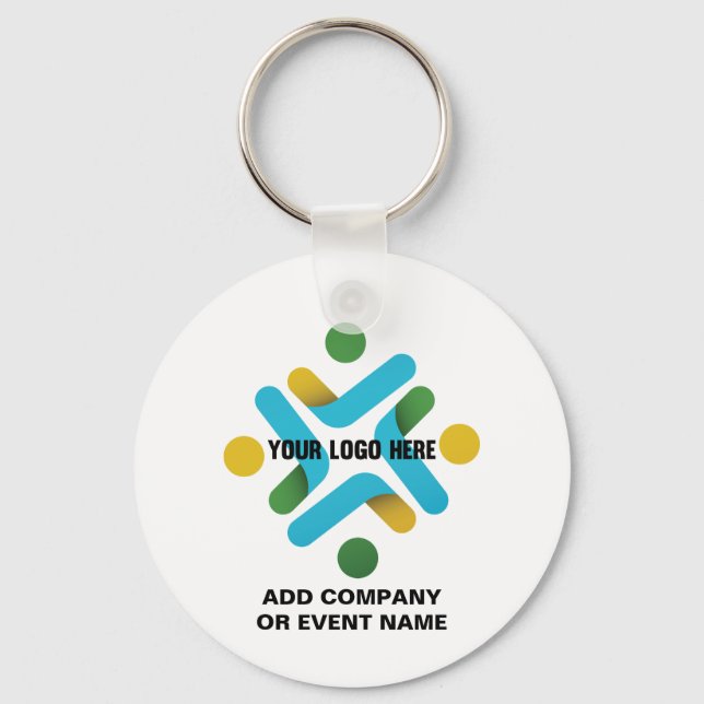 Company Logo or Business Event Your Custom Text Keychain (Front)