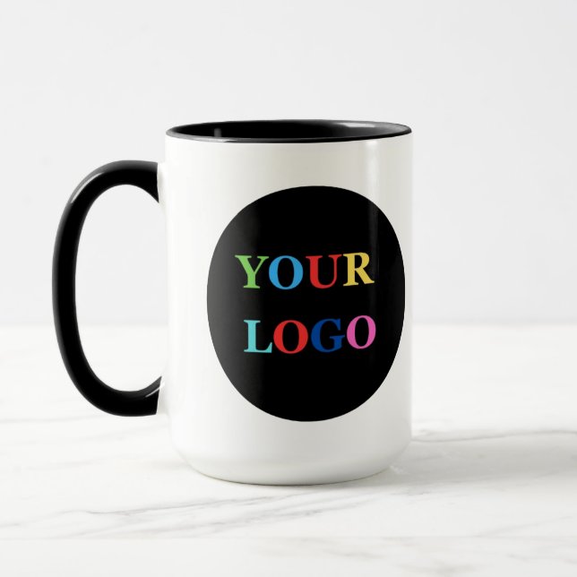 Company Logo Personalized Business Coffee 15 oz Mug (Left)