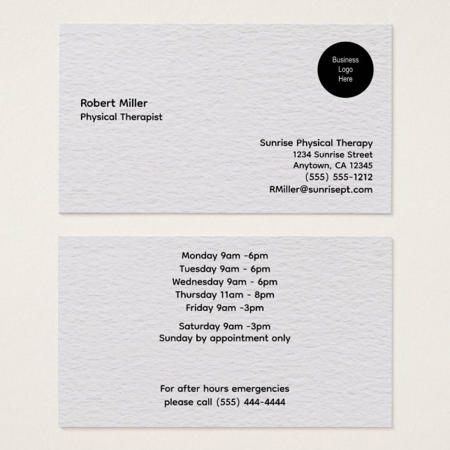 Company Logo Personalized Custom Business Cards (Front & Back)